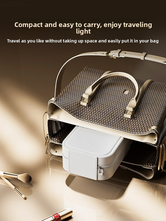 LED Lighted Makeup Bag with Mirror | PU Leather Cosmetic Organizer