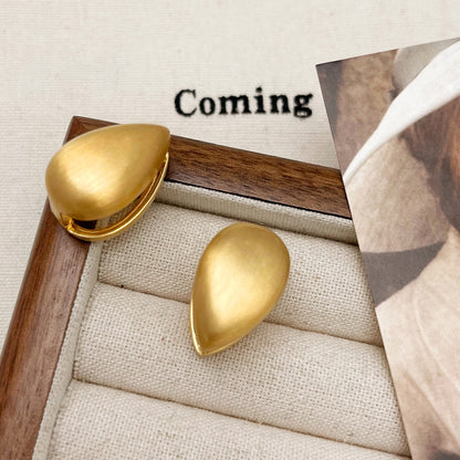 Brushed Gold Plated Earrings | Geometric Retro Styles with 925 Silver Posts