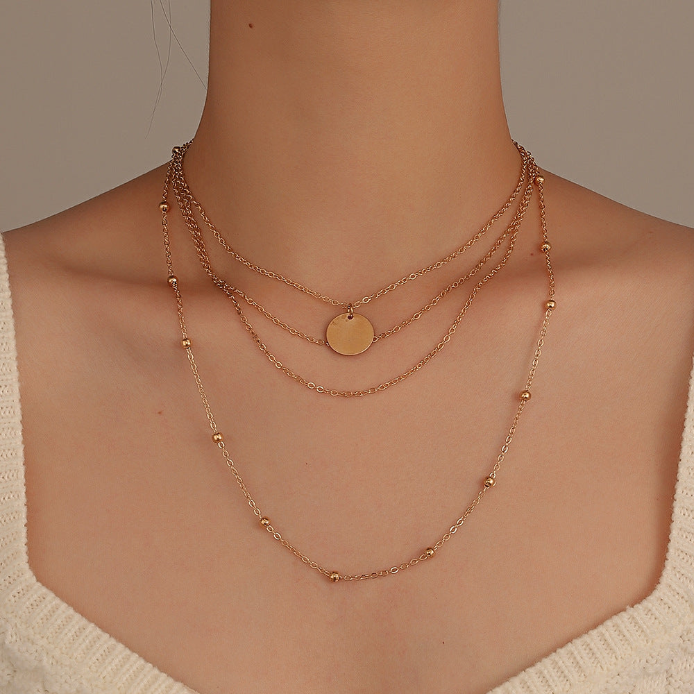 Layered Geometric Necklace | Boho Multi-Layer Gold & Silver Necklace