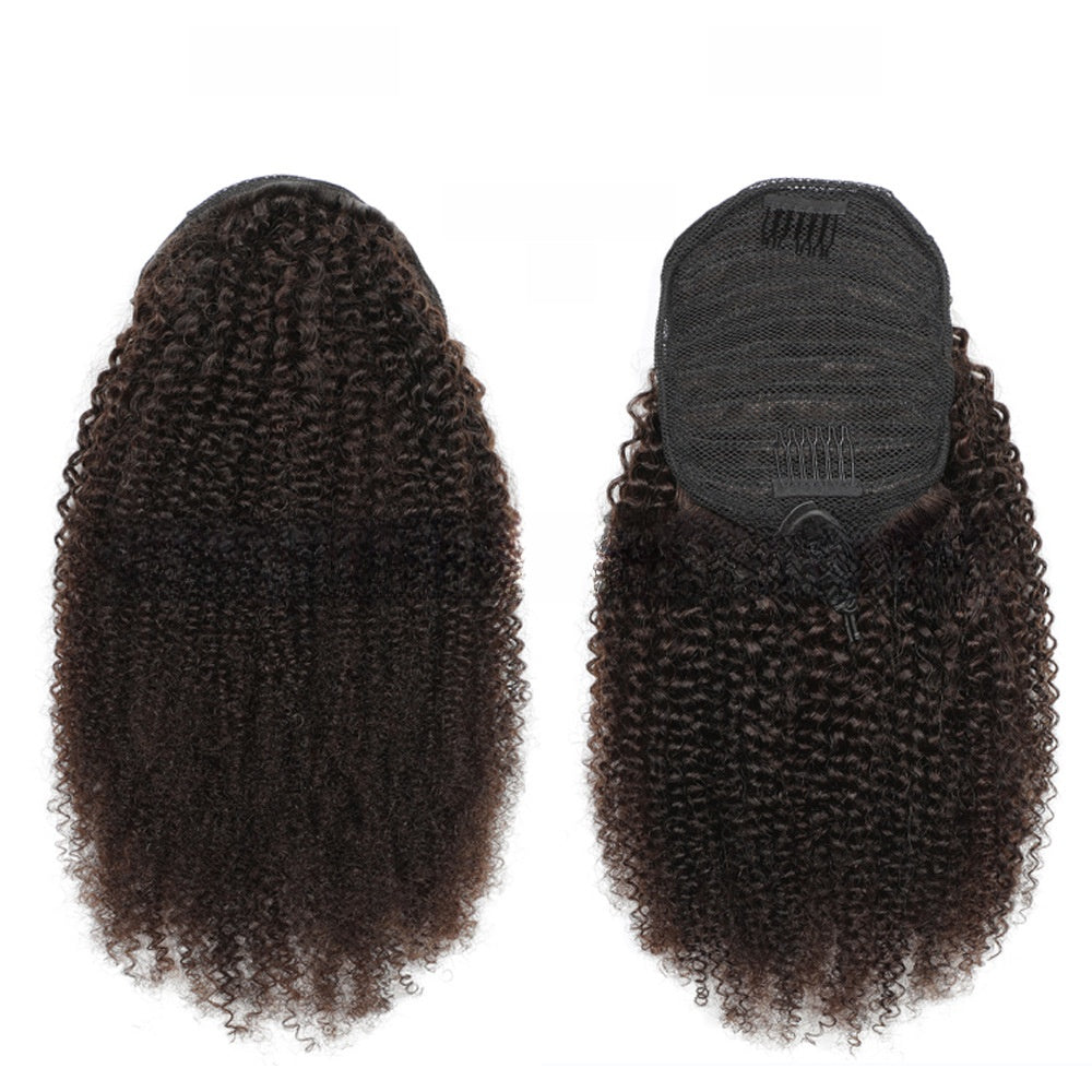 100% Human Hair Afro Curly Drawstring Ponytail | 9 Lengths & 5 Colours
