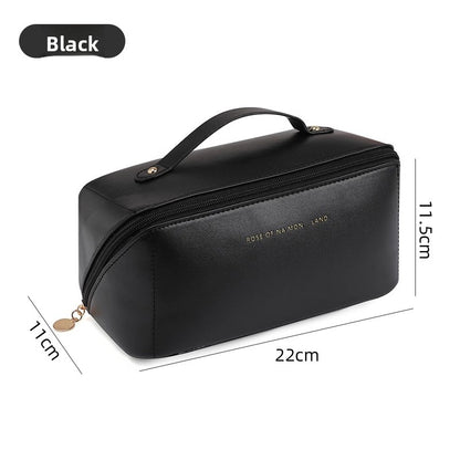 Large Capacity PU Leather Makeup Brush Bag | Portable Cosmetic Organizer