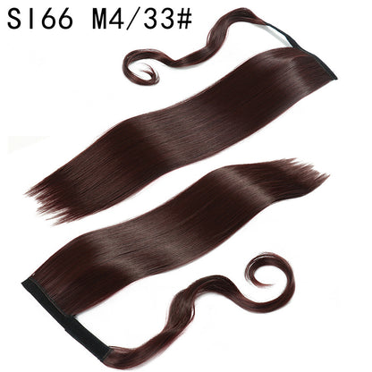 Velcro Ponytail Extension | 56cm Long Straight Synthetic Hair | 40+ Colours