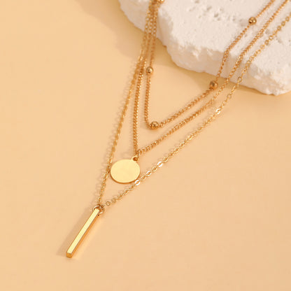 Layered Geometric Necklace | Boho Multi-Layer Gold & Silver Necklace