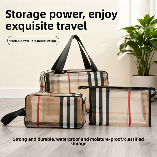 Portable Makeup Bag & Cosmetic Organizer | Water-Repellent PVC Travel Bag