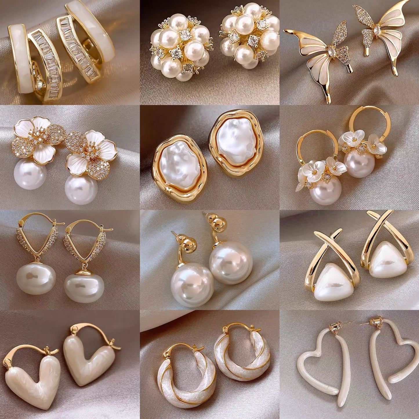 Gold Plated Floral Pearl Earrings | Hypoallergenic Stainless Steel Posts
