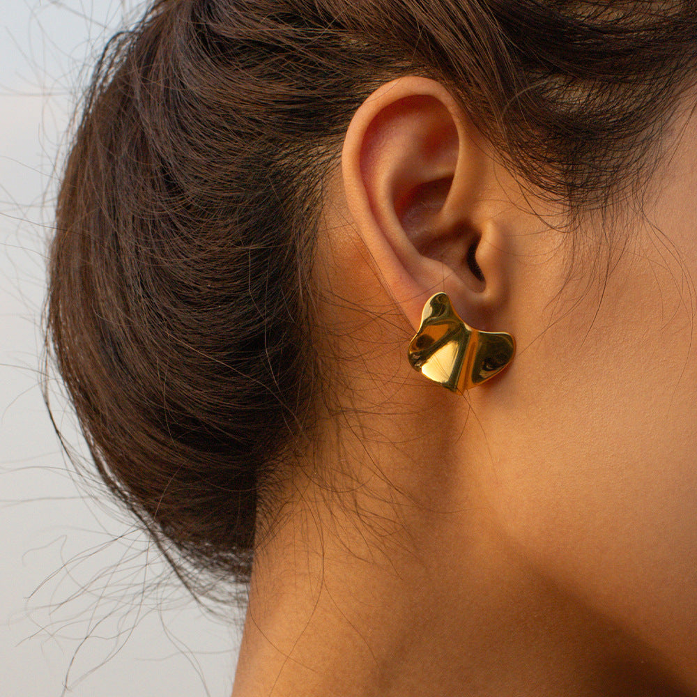 18K Gold Plated Geometric Earrings | Asymmetrical Statement Earrings
