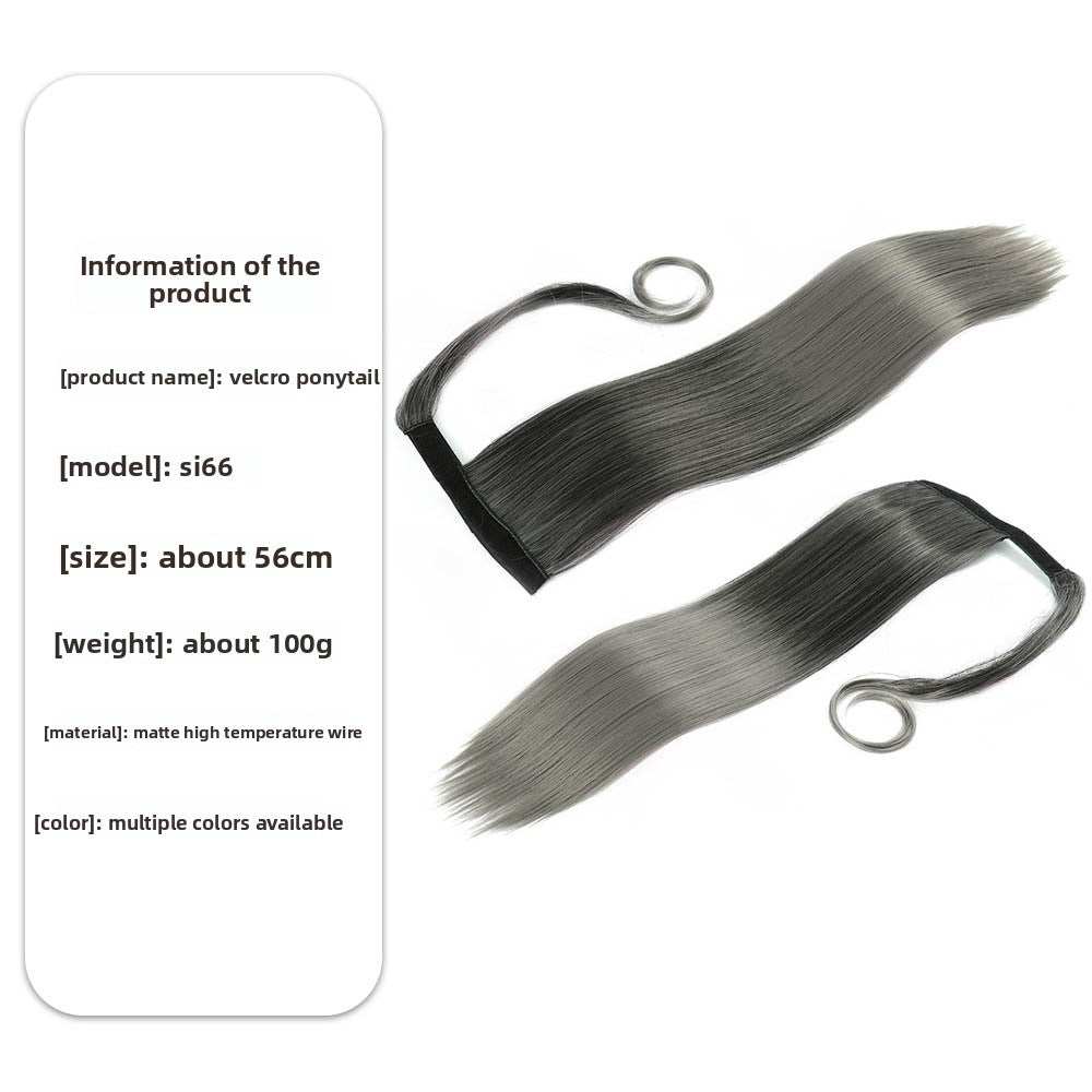 Velcro Ponytail Extension | 56cm Long Straight Synthetic Hair | 40+ Colours