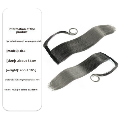 Velcro Ponytail Extension | 56cm Long Straight Synthetic Hair | 40+ Colours