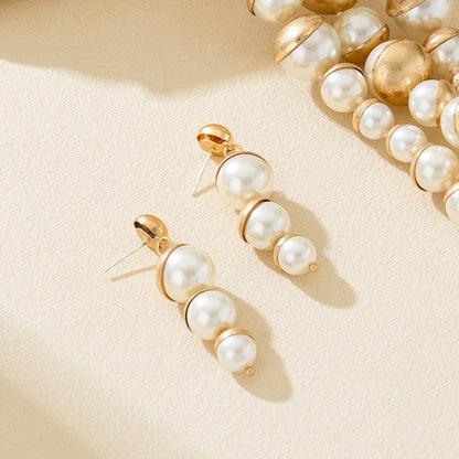 Layered Pearl Necklace Set | Magnetic Clasp Vintage Pearl Jewelry