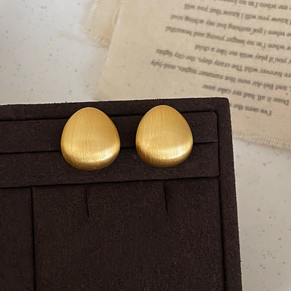 Brushed Gold Plated Earrings | Geometric Retro Styles with 925 Silver Posts