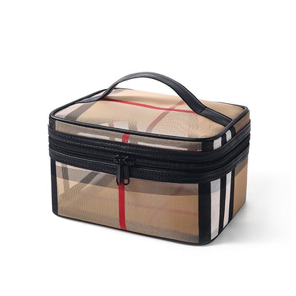 Portable Makeup Bag & Cosmetic Organizer | Water-Repellent PVC Travel Bag