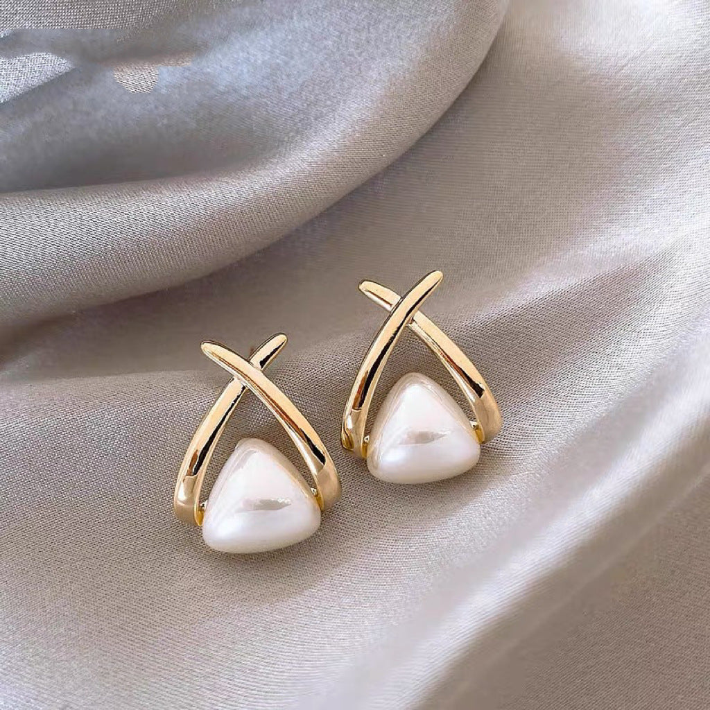 Gold Plated Floral Pearl Earrings | Hypoallergenic Stainless Steel Posts