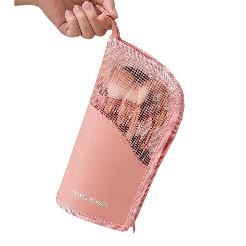 Portable Waterproof Makeup Brush Organizer Bag | Antibacterial PVC Case