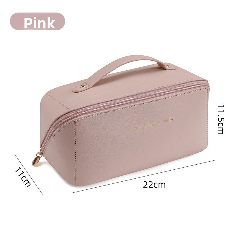 Large Capacity PU Leather Makeup Brush Bag | Portable Cosmetic Organizer