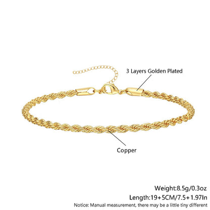 Stackable Gold Plated Chain Bracelet Set | 5 Styles Cuban Snake Twist