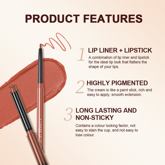 Nude Matte Lip Liner & Lipstick Set | Waterproof Long-Lasting Velvet Finish