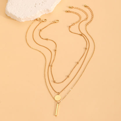Layered Geometric Necklace | Boho Multi-Layer Gold & Silver Necklace