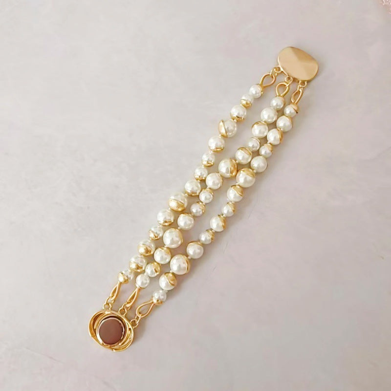 Layered Pearl Necklace Set | Magnetic Clasp Vintage Pearl Jewelry