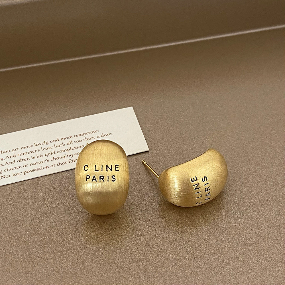 Brushed Gold Plated Earrings | Geometric Retro Styles with 925 Silver Posts