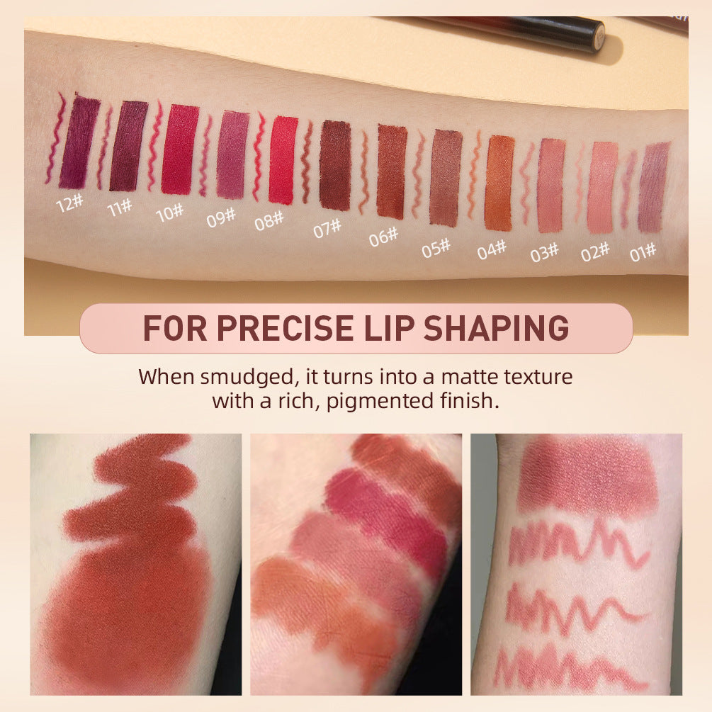 Nude Matte Lip Liner & Lipstick Set | Waterproof Long-Lasting Velvet Finish