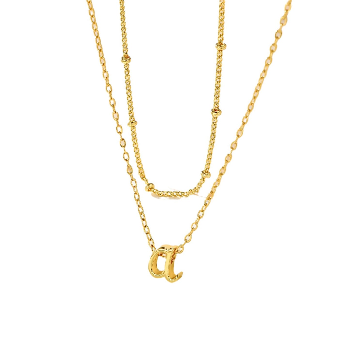 nitial Letter Layered Necklace | Gold & Silver Personalized Pendant