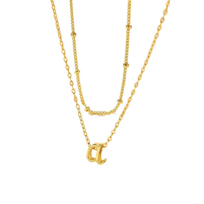 nitial Letter Layered Necklace | Gold & Silver Personalized Pendant