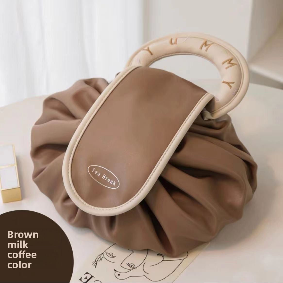 Portable Makeup Bag & Cosmetic Organizer | Water-Repellent PVC Travel Bag