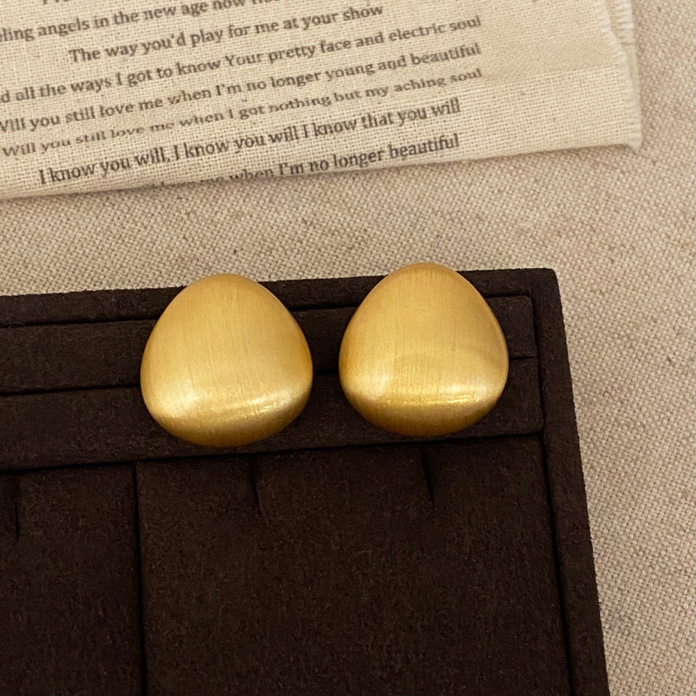 Brushed Gold Plated Earrings | Geometric Retro Styles with 925 Silver Posts