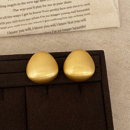 Brushed Gold Plated Earrings | Geometric Retro Styles with 925 Silver Posts