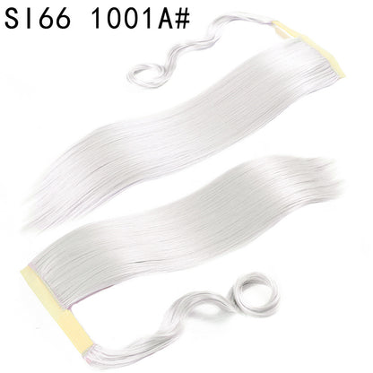 Velcro Ponytail Extension | 56cm Long Straight Synthetic Hair | 40+ Colours