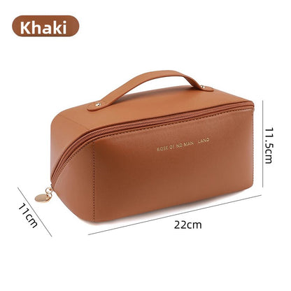 Large Capacity PU Leather Makeup Brush Bag | Portable Cosmetic Organizer
