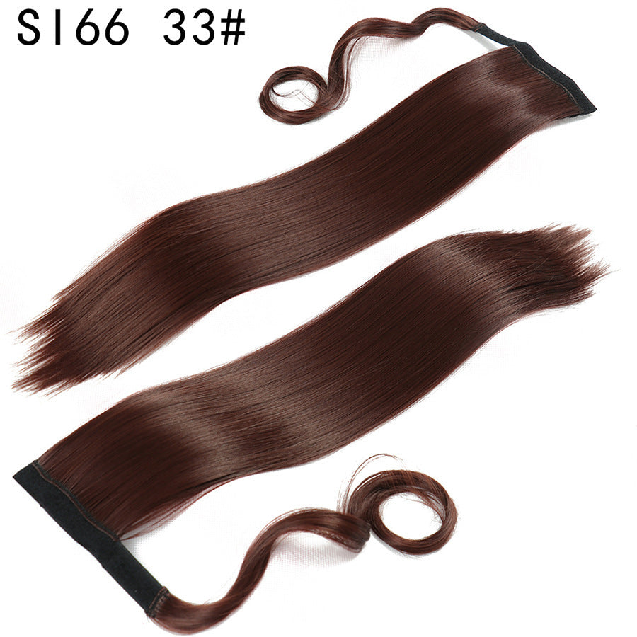 Velcro Ponytail Extension | 56cm Long Straight Synthetic Hair | 40+ Colours