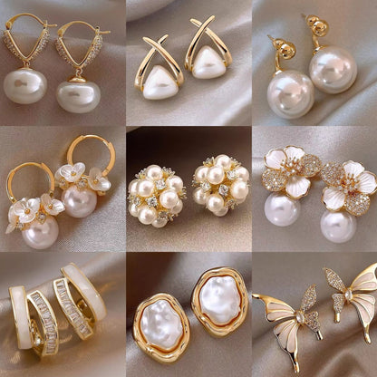 Gold Plated Floral Pearl Earrings | Hypoallergenic Stainless Steel Posts