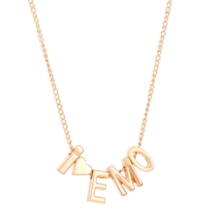 Initial Letter Heart Charm Necklace & Bracelet Set | Gold & Silver