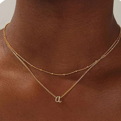 nitial Letter Layered Necklace | Gold & Silver Personalized Pendant